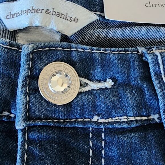 NWT CJ Banks  Modern Fit Capri wide leg  Jeans with embroidery Women's Size 4 - Picture 4 of 16